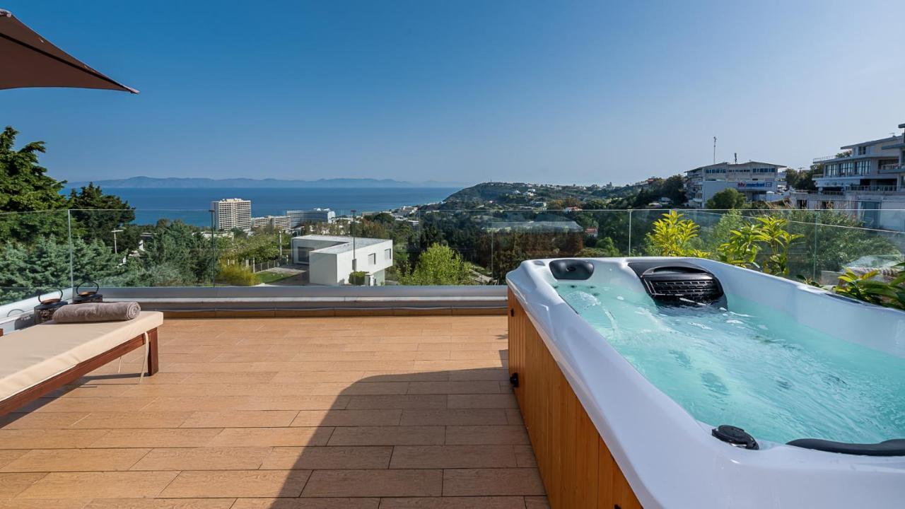Апартаменты Flyviewflatsgold Privatehottub With Seaview Иксиа Экстерьер фото